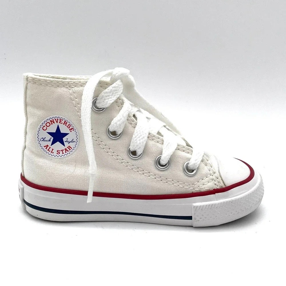Converse High Top Textile Infant 5 White Excellent Chuck Taylor All Star 7J253